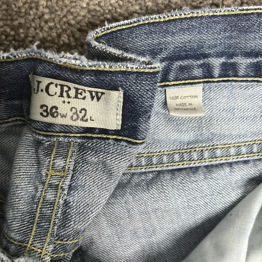 J. Crew All Cotton Jeans Faded Size 36 x 32